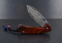 Damascus Folding Knife Thoma EDC Collectible Gift - 3704