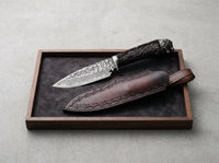 Damascus VG10 Fixed Blade Knife Outdoor EDC Lion - 4923