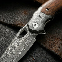 Damascus Folding Knife Spiri EDC Collectible Gift - 7103