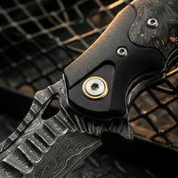 Damascus Folding Knife Abyss EDC Collectible Gift - 7102