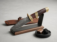 Damascus Hunting Fixed Blade Knife Outdoor EDC - 2936