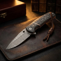 Damascus Folding Knife Night EDC Collectible Gift - 6175