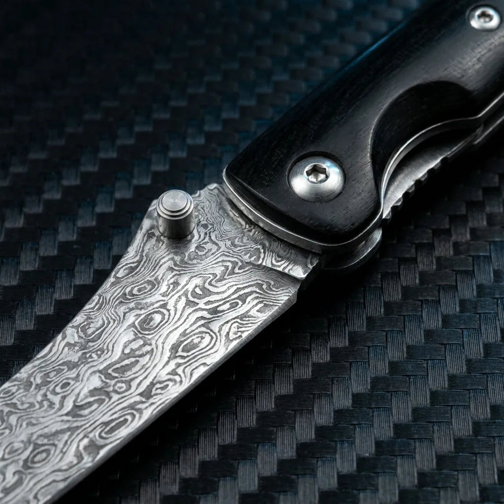 Damascus Folding Knife Class EDC Collectible Gift - 5388