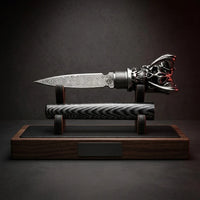 Damascus Straight Knife Stee Collectible Fixed Blade - 5235
