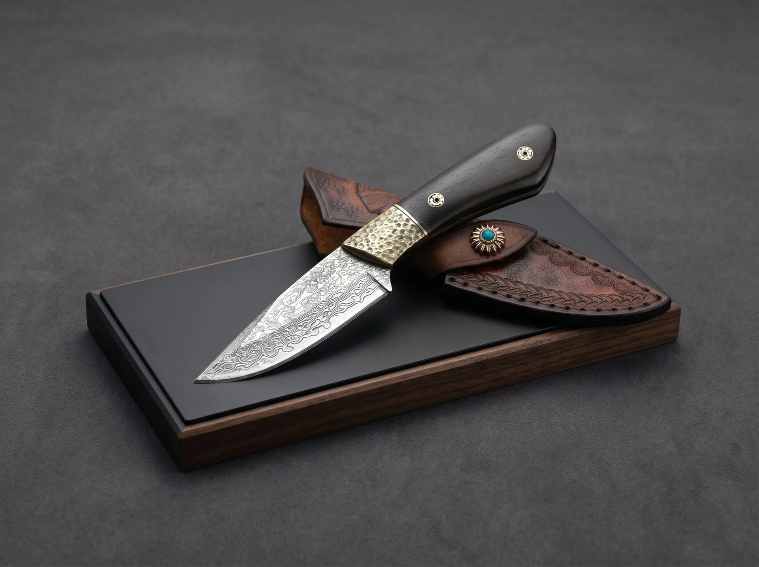 Damascus VG10 Outdoor Fixed Blade Knife Ashima - 5074