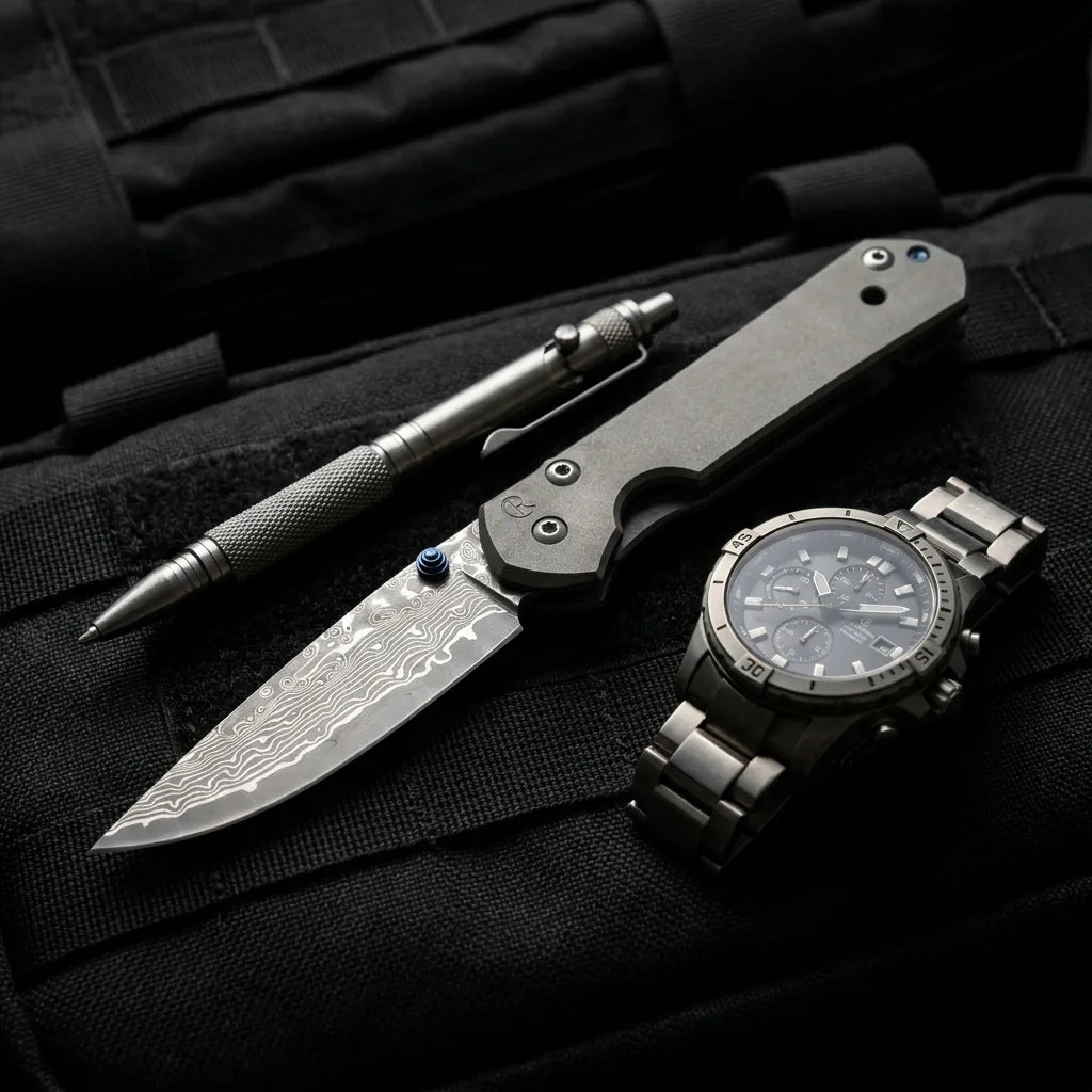 Damascus Folding Knife Chris EDC Collectible Gift - 5384