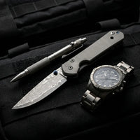 Damascus Folding Knife Chris EDC Collectible Gift - 5384