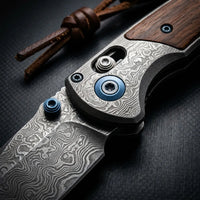 Damascus Folding Knife Eagle Beak Camping EDC Folder - 5174