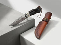 Damascus Hunting Fixed Blade Knife Outdoor EDC - 4409
