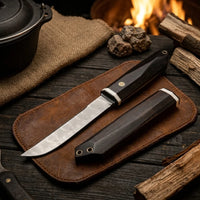 Damascus Straight Knife Bene Collectible Fixed Blade - 5743