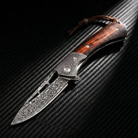 Damascus Folding Knife VG10  EDC Collectible Gift - 5352