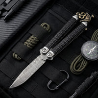 Damascus Straight Knife Core Collectible Fixed Blade - 5492