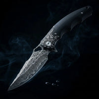 Damascus Folding Knife Drago EDC Collectible Gift - 7104