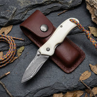 Damascus Folding Knife Damas EDC Collectible Gift - 4008
