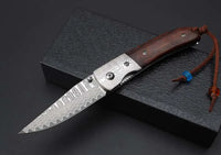 Damascus Folding Knife Thoma EDC Collectible Gift - 3624